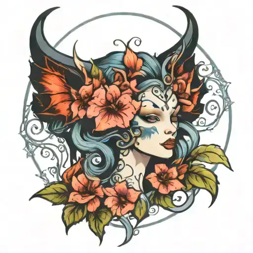 Feminine Demon In Morning Glory