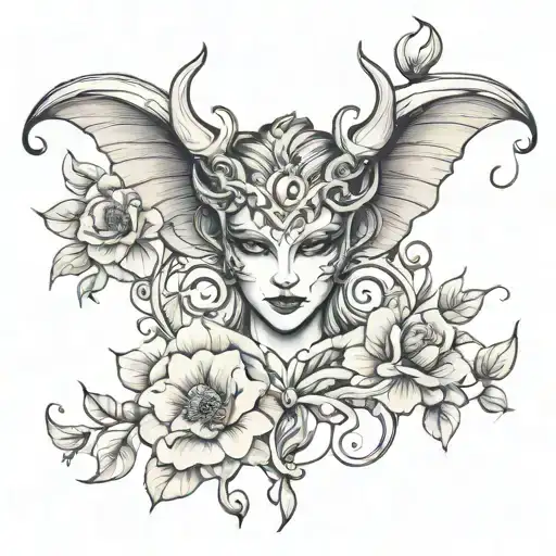 Feminine Demon In Morning Glory