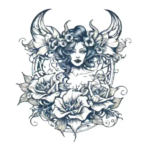 Feminine Demon In Morning Glory