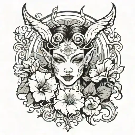 Feminine Demon In Morning Glory