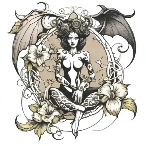 Feminine Demon In Morning Glory