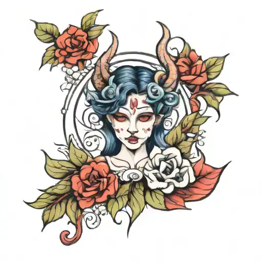 Feminine Demon In Morning Glory