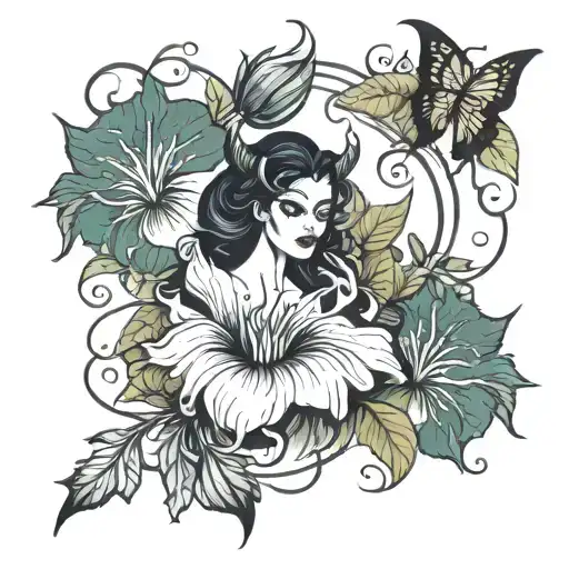 Feminine Demon In Morning Glory