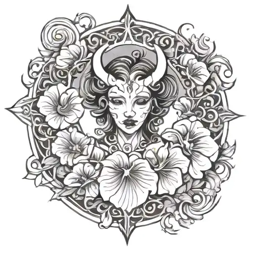 Feminine Demon In Morning Glory