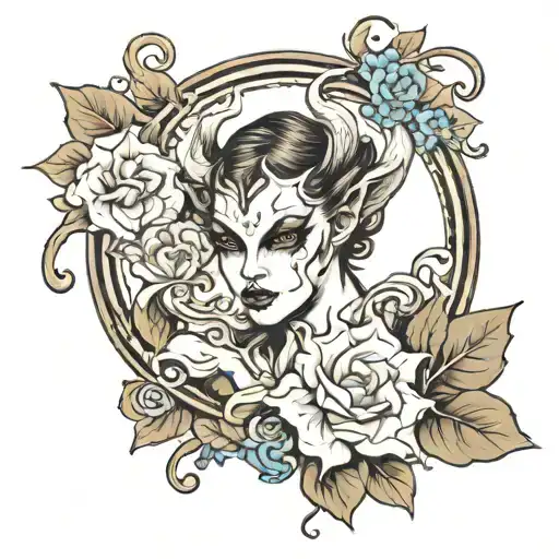 Feminine Demon In Morning Glory