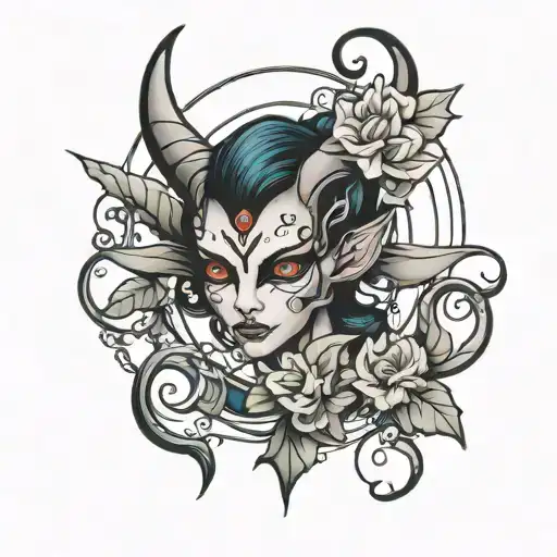 Feminine Demon In Morning Glory