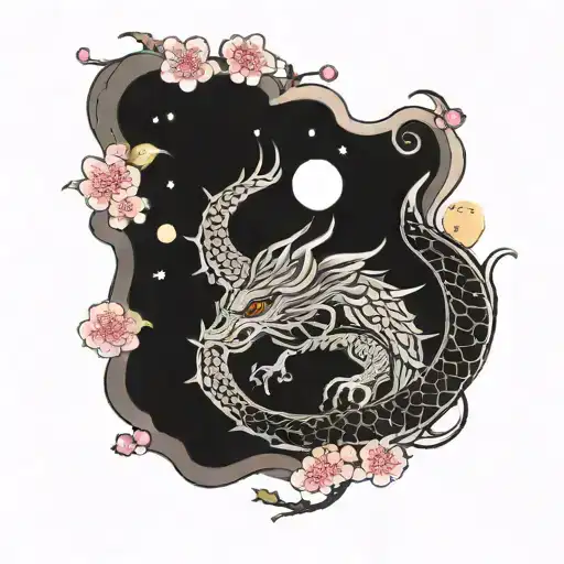 Dragon Cherry Blossom Moon