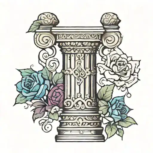 Roman Pillar With 3 Birthstones Inscribed