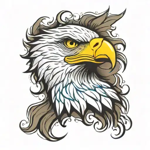 Arm Sleeve That Has A Bald Eagle Coming Out