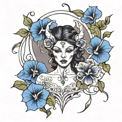 Feminine Demon In Morning Glory
