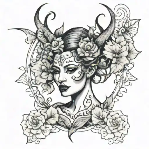 Feminine Demon In Morning Glory