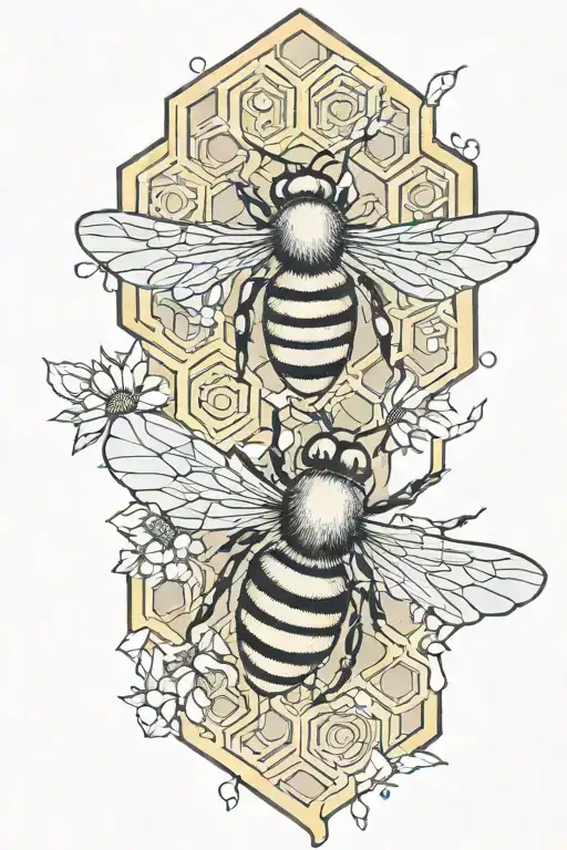 Bee And Honeycomb