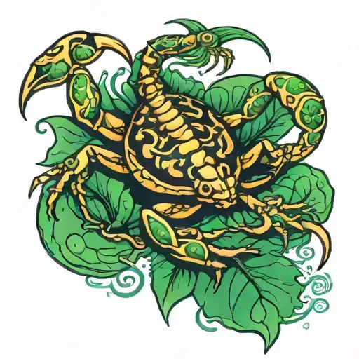 Scorpion On Back Of Frog