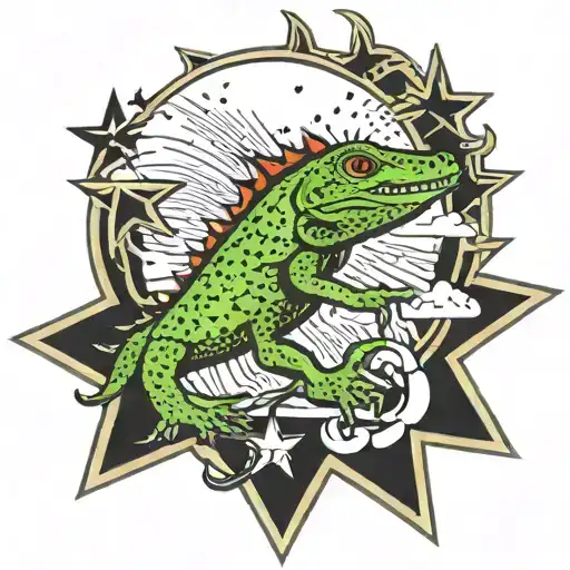 Texas Stars Sleeve Music Lizard