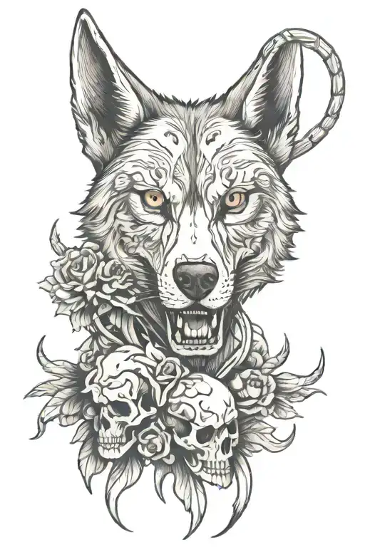 Wolf And Skull