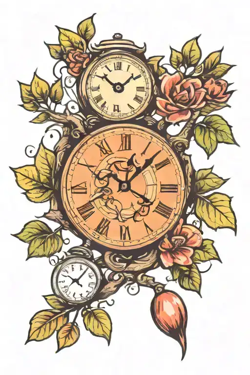 Clock Sagging Off The Branch Of A Tree Branch