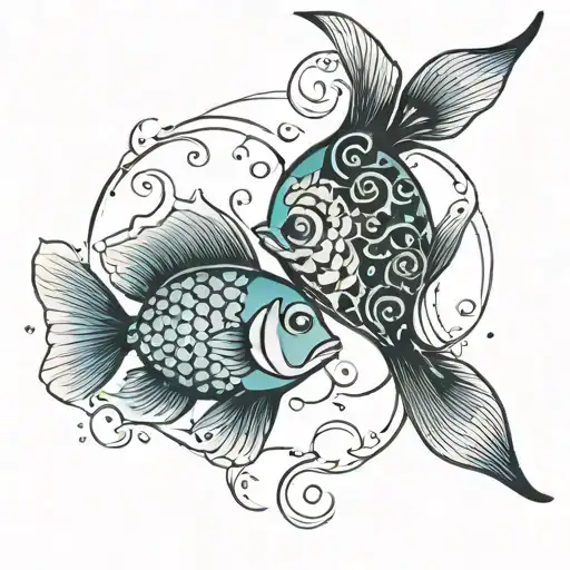 Pisces Fish And Symbol