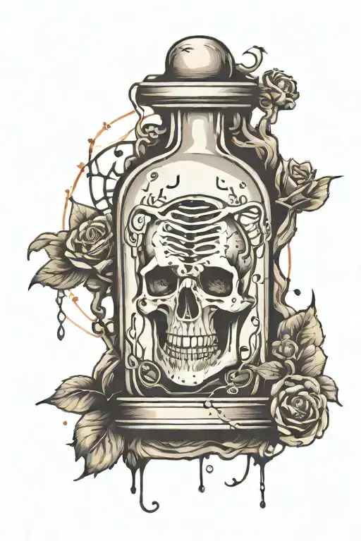 An Elixir With Dna Helix Dna Structure Inside A Graveyard