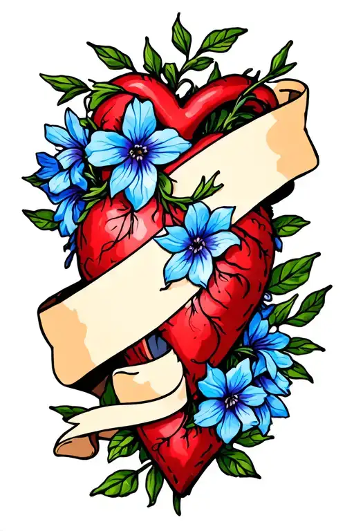 Heart Banner Larkspur Flower