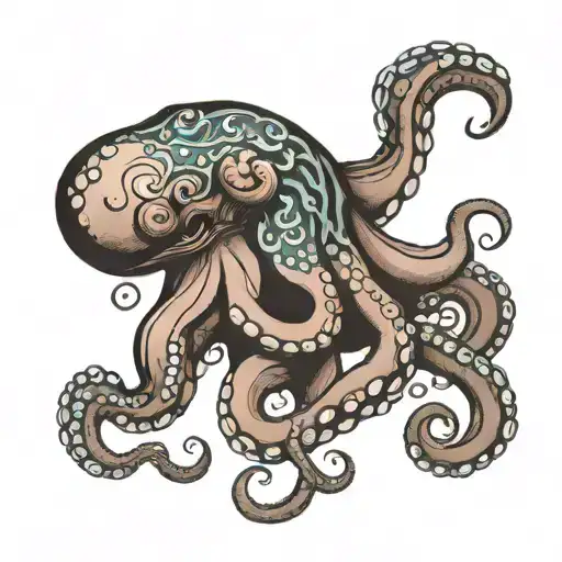 Octopus Holding A Name On His Tentacles
