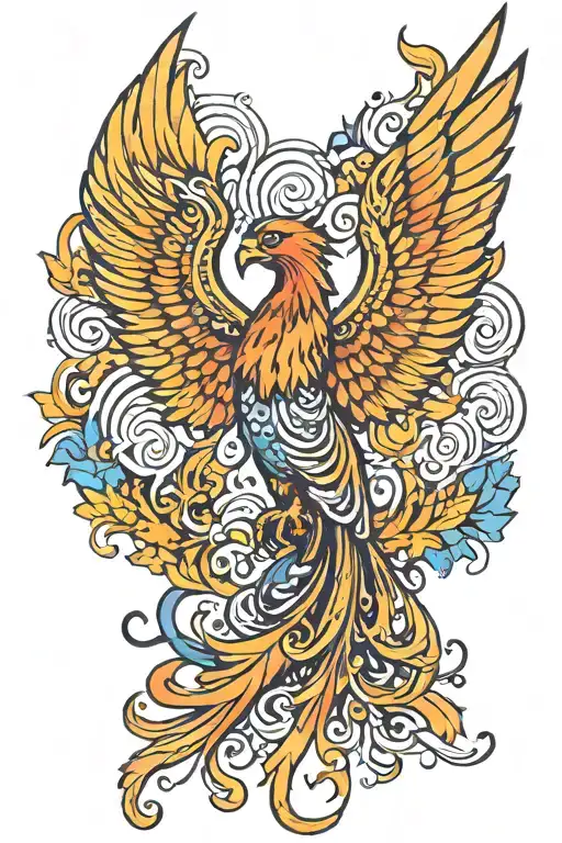 Phoenix Wings Spread Bright