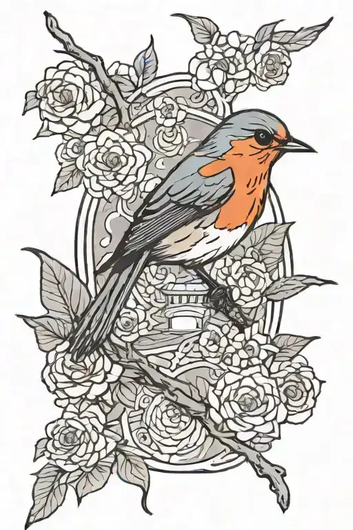 Robin Birds And Japanese Culture