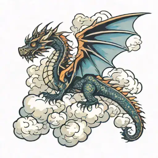 Scottish Dragon In The Clouds