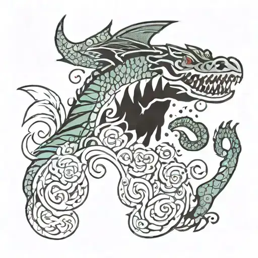 Florida Dragons Water France Africa Outlined