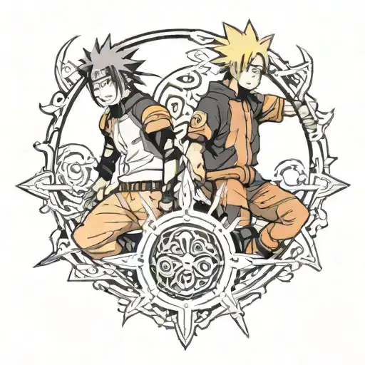 Naruto And Sasuke Curse Mark