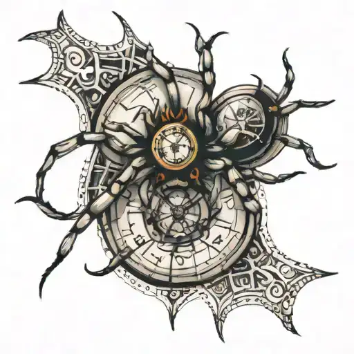Spider With A Clock