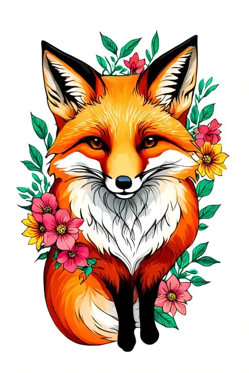 Fox And Flowers