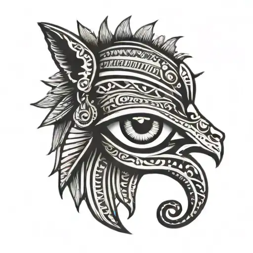 Eye Of Ra Egyptian God With Wolf Head