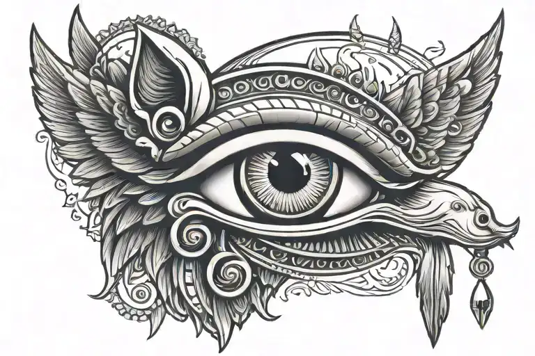 Eye Of Ra Egyptian God As One Eye And Normal Wolf Eye In Wolf Head