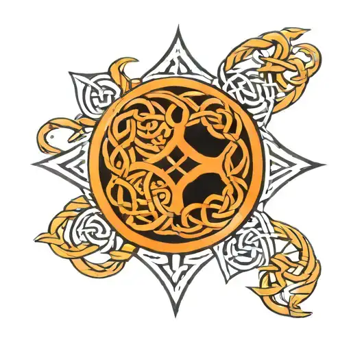 Celtic Circular Knot Design Incorporating Elements
