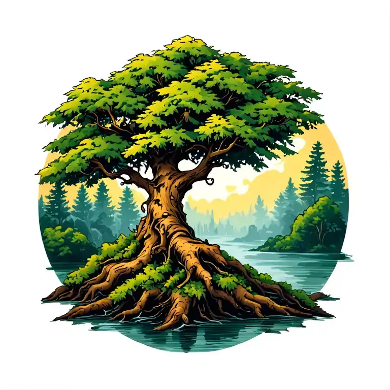 Two Trees Growing Together