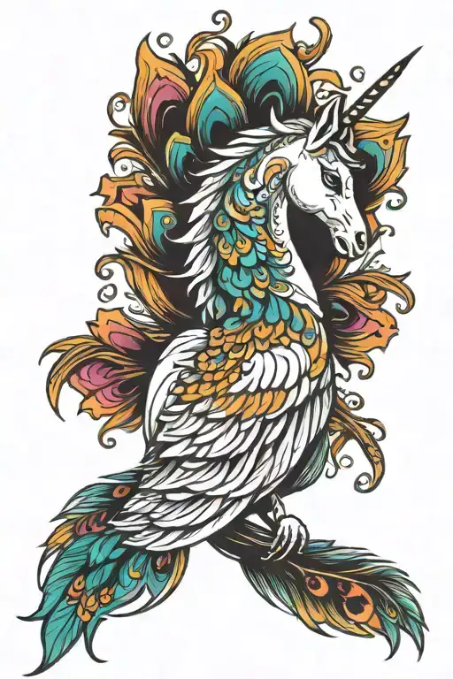 Unicorn Peacock Feather Transforming