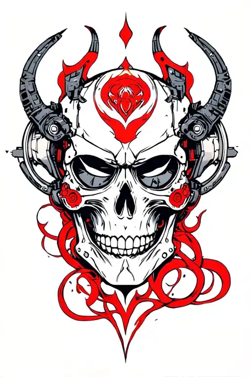 Oni Tengo Skull Cyborg Cyberpunk