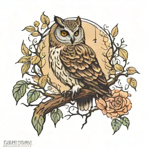 An Enchanted Forest With A Wise Owl Perched On A Branch Overlooking A Serene River In The Orman Dere