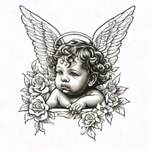 Hispanic Baby Angel In Heaven Gates