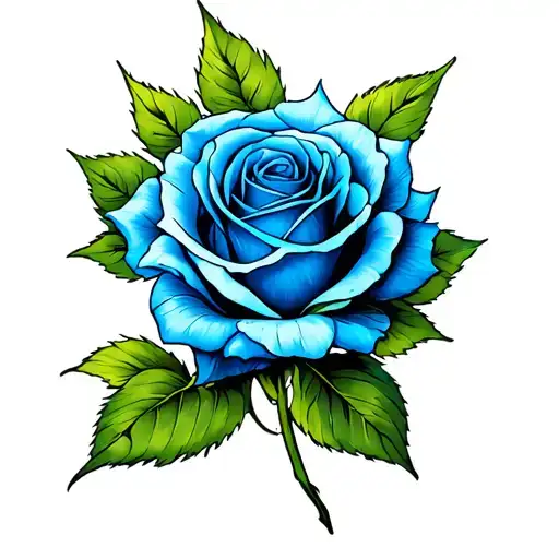 Beautiful Blue Rose With Very Soft Shading