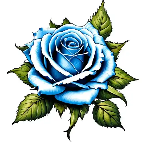 Beautiful Blue Rose With Very Soft Shading
