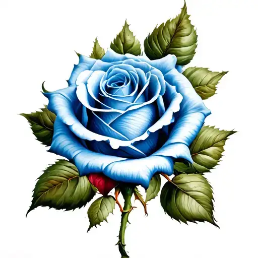 Beautiful Blue Rose With Very Soft Shading