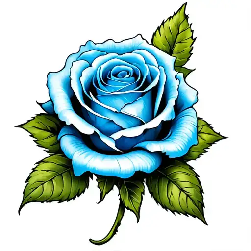 Beautiful Blue Rose With Very Soft Shading