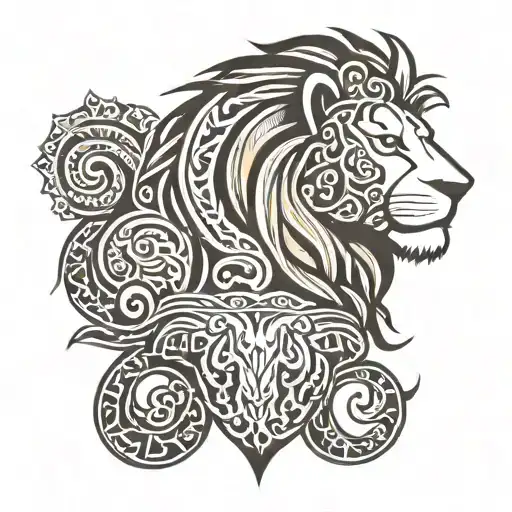 Lion Maori In Shoulder Front