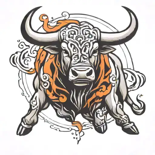 Minimalist Brave Bull That Represents Energy