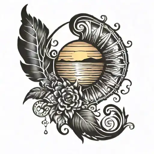 A Semicolon Where The Point On Top Is A Sun Setting