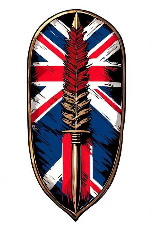 Dart Pin With Uk Flag Intertwined