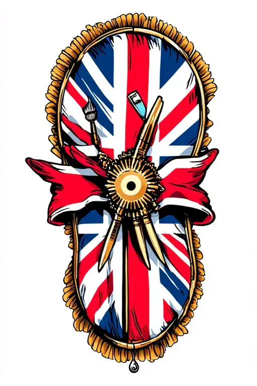 Dart Pin With Uk Flag Waving