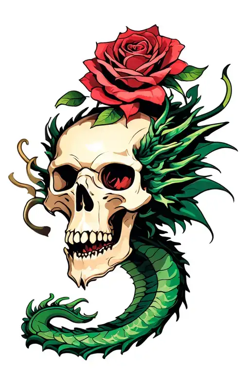 Skull Rose Dragon