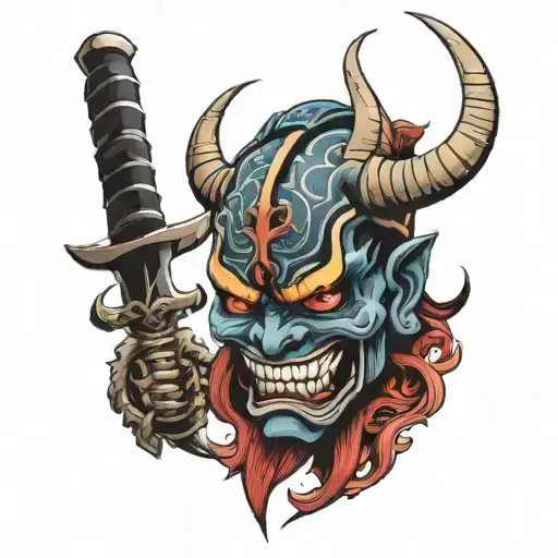 Oni Mask With Sword